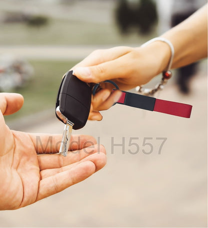 Metal Keychain with PU Belt