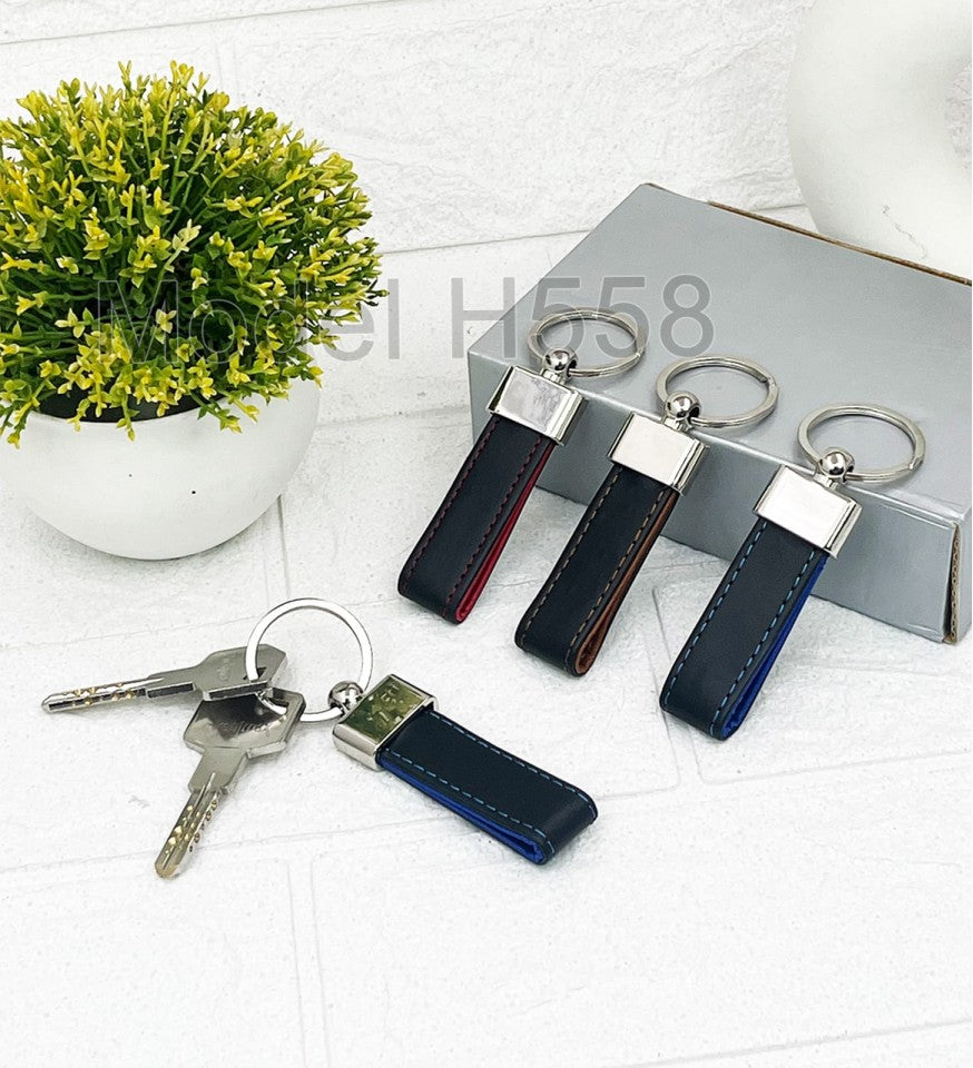 Premium Metal Keychain with PU Leather Strap