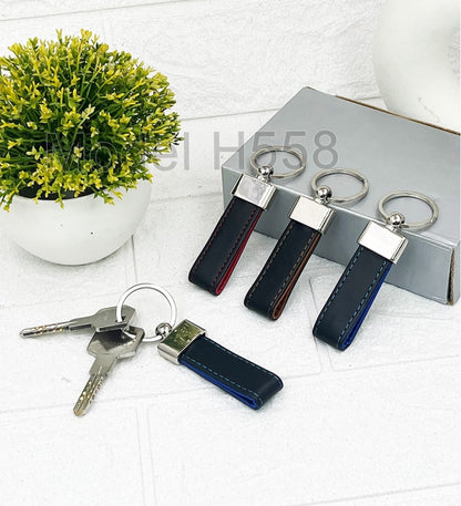 Premium Metal Keychain with PU Leather Strap