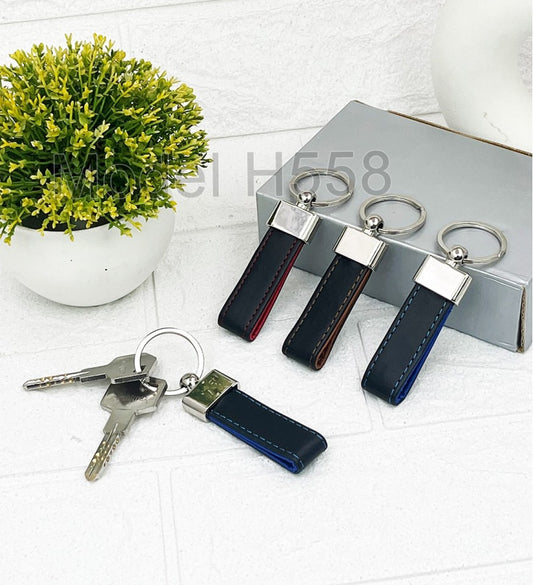 Premium Metal Keychain with PU Leather Strap