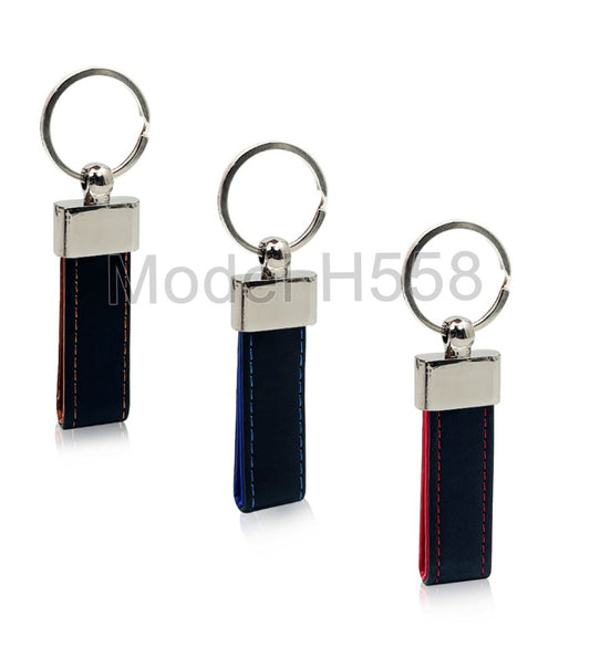 Premium Metal Keychain with PU Leather Strap