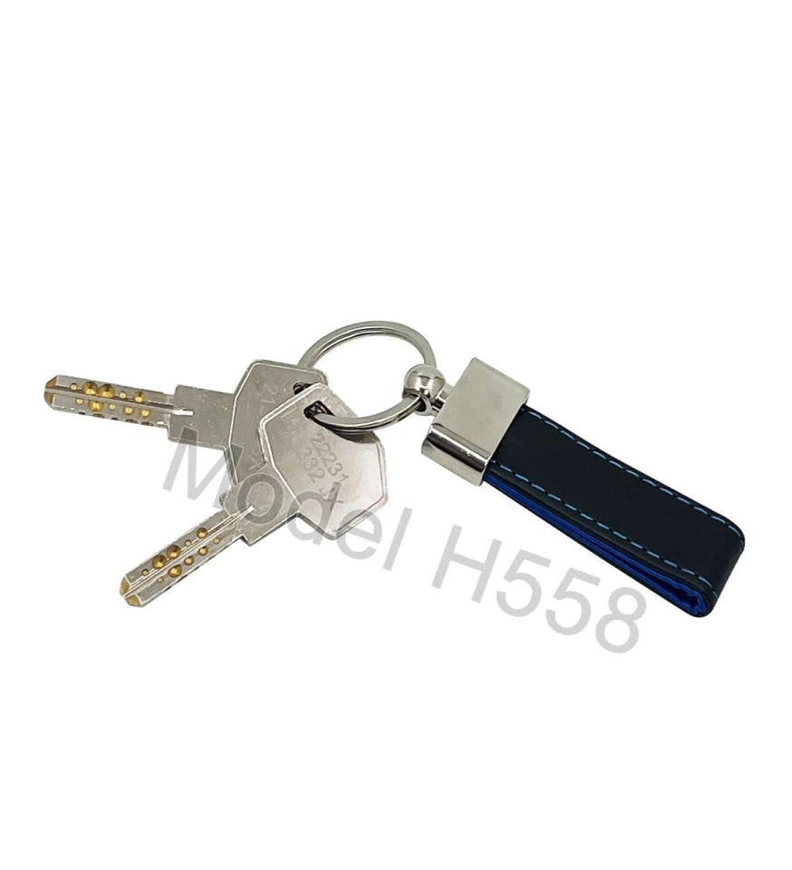 Premium Metal Keychain with PU Leather Strap