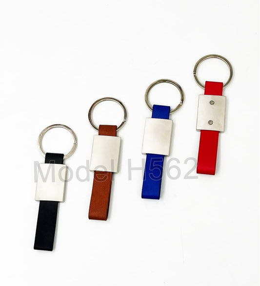 Sleek Metal Keychain with PU Strap
