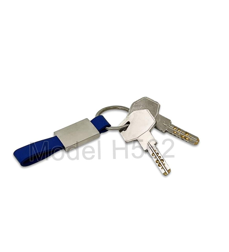 Sleek Metal Keychain with PU Strap