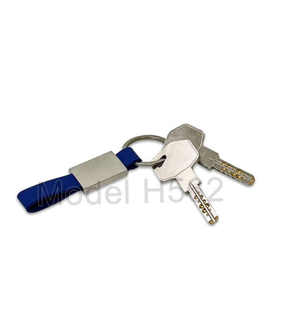 Sleek Metal Keychain with PU Strap