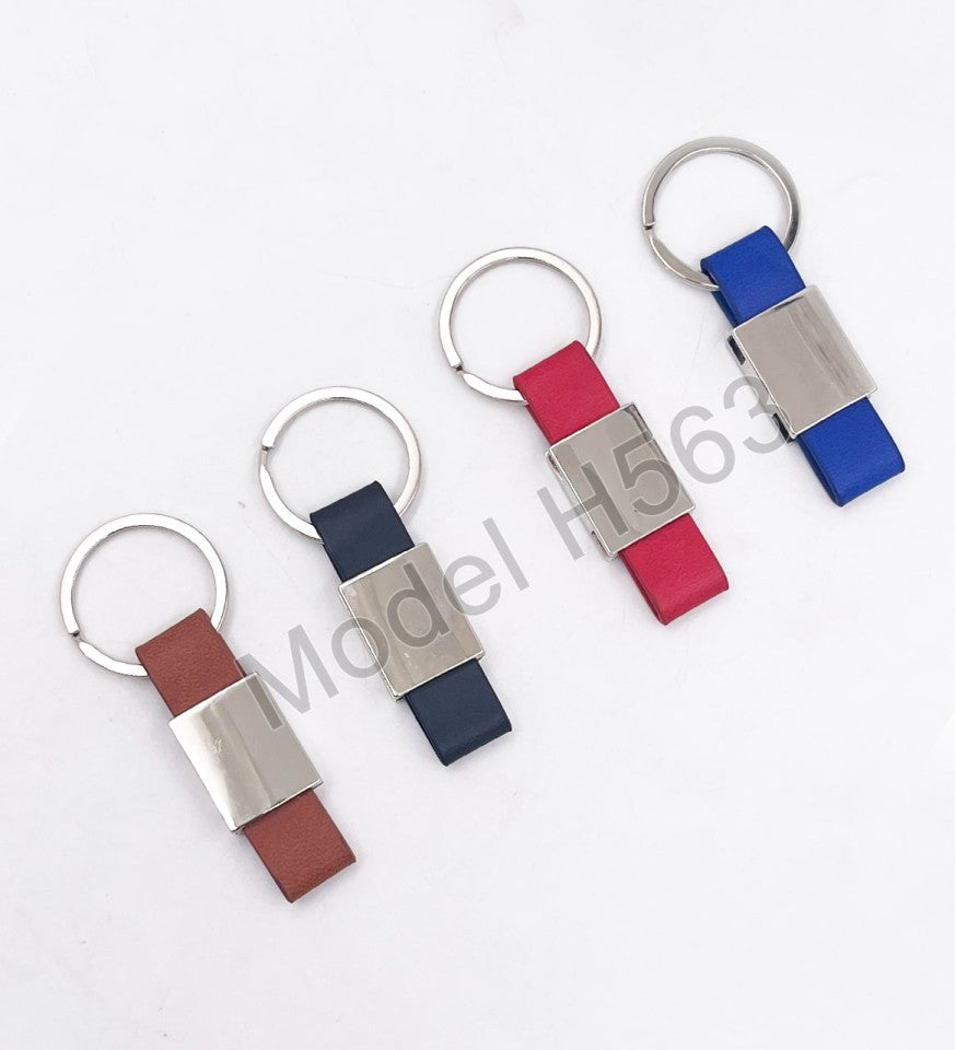 Compact Metal Keychain with PU Strap