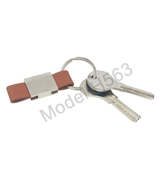Compact Metal Keychain with PU Strap