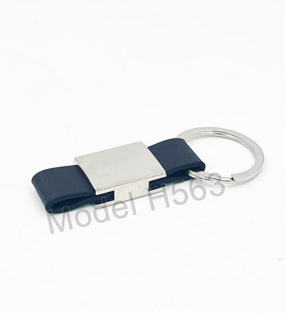 Compact Metal Keychain with PU Strap