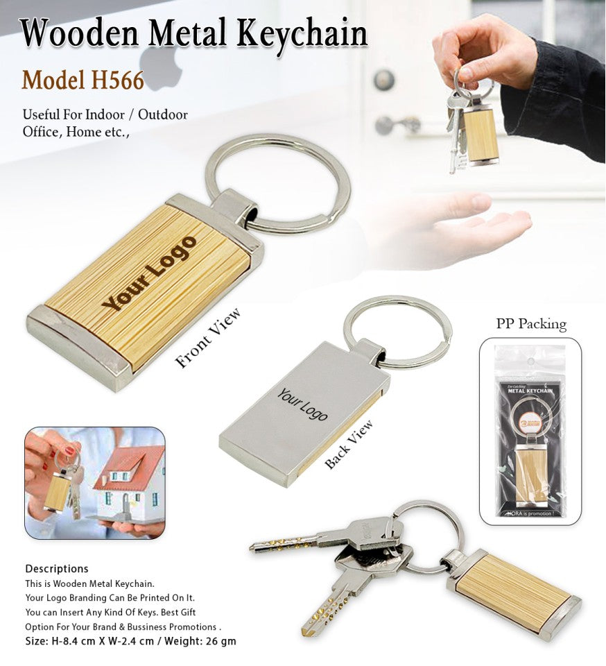 Premium Wooden Metal Keychain