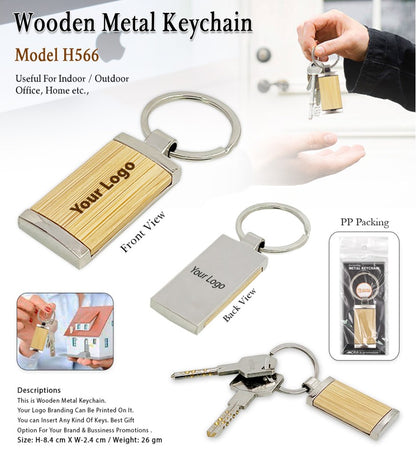 Premium Wooden Metal Keychain