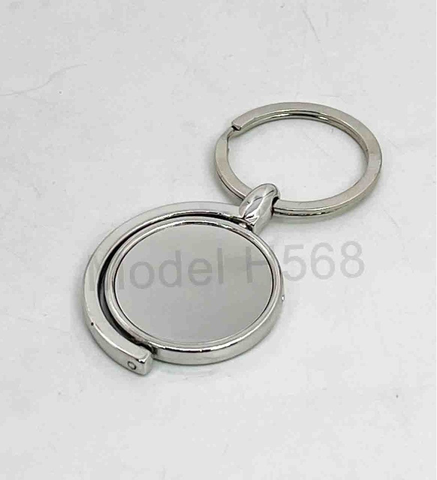 Globe Shape Rotating Wooden Metal Keychain