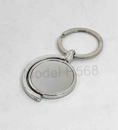 Globe Shape Rotating Wooden Metal Keychain