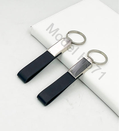 Metal Keychain with PU Belt