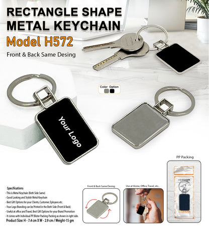 Rectangle Shape Metal Keychain