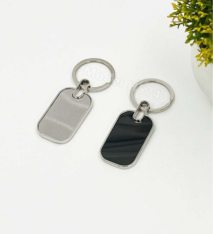 Rounded Rectangle Metal Keychain