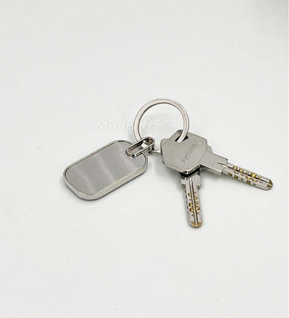 Rounded Rectangle Metal Keychain