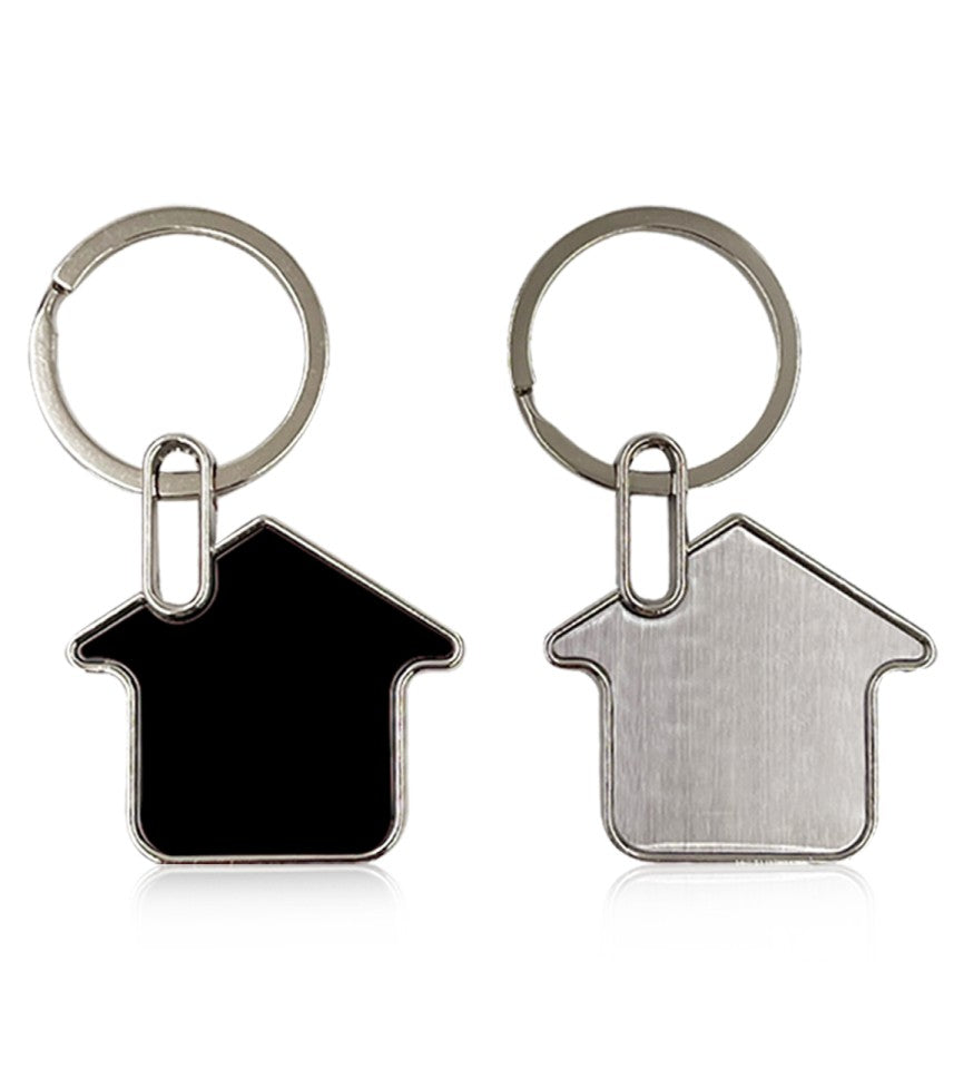 Home Shape Metal Keychain