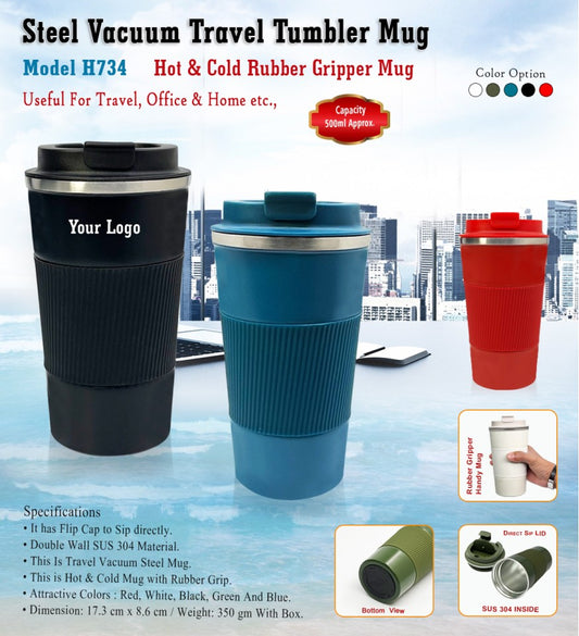 Steel Vacuum Travel Tumbler Mug – 500ml