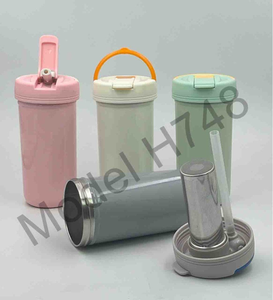 Stainless Steel Sipper Mug with Tea Filter & Handle – 400ml