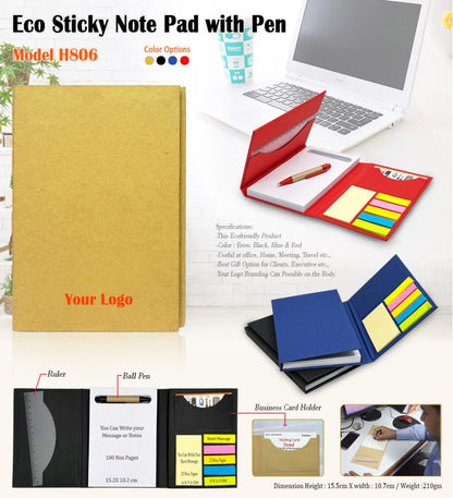Eco Sticky Note Pad with Pen