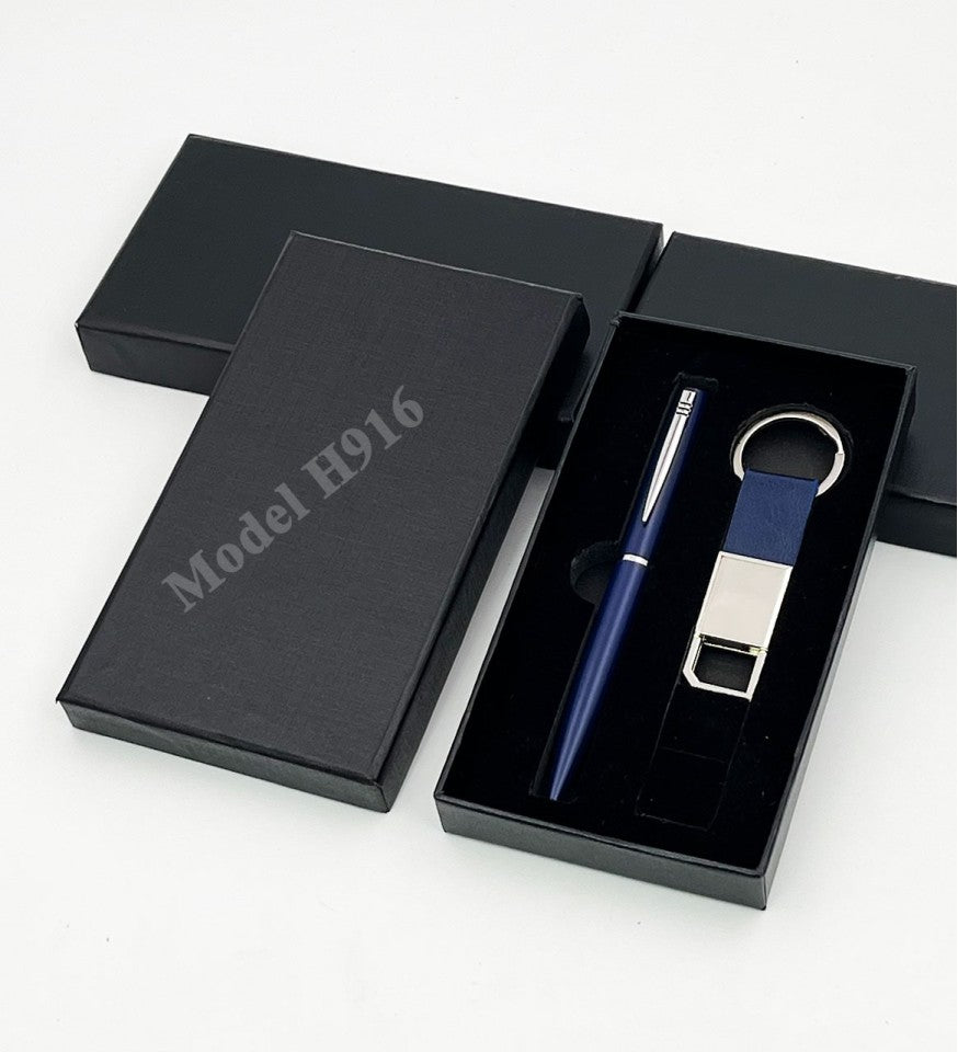 Elegant Utility Duo – Pen & Metal Keychain