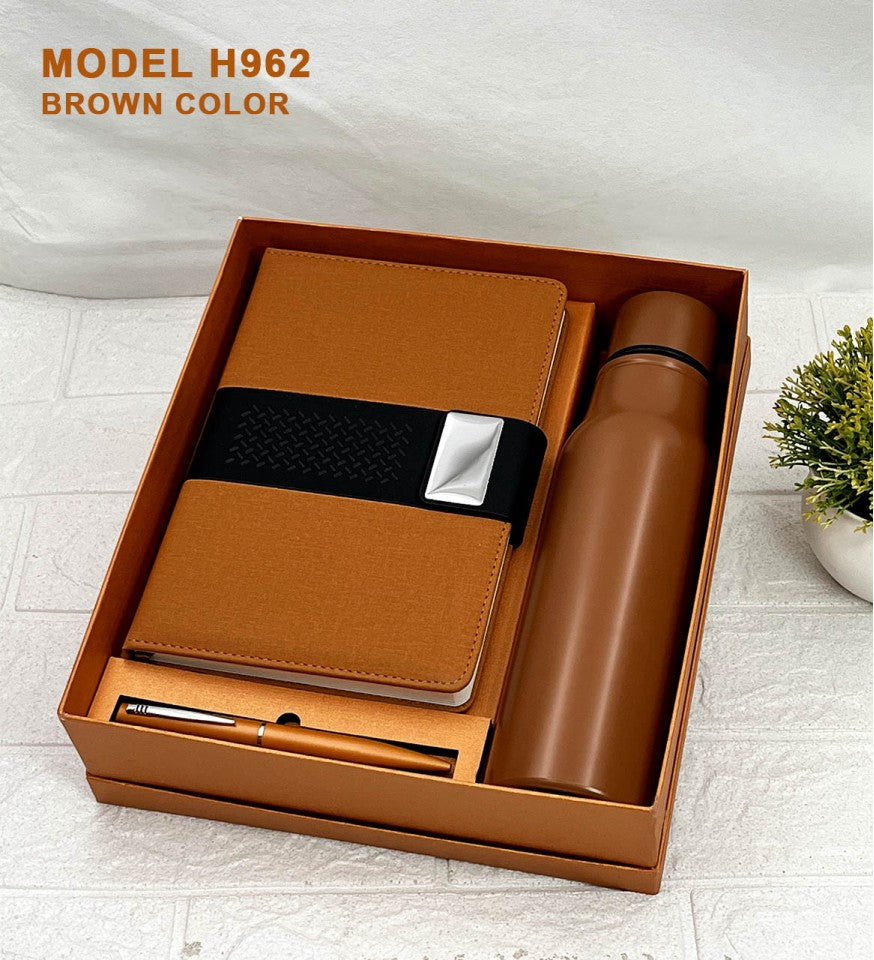 Executive Elite 3-in-1 Gift Set – Steel Water Bottle, A5 Diary and Metal Pen