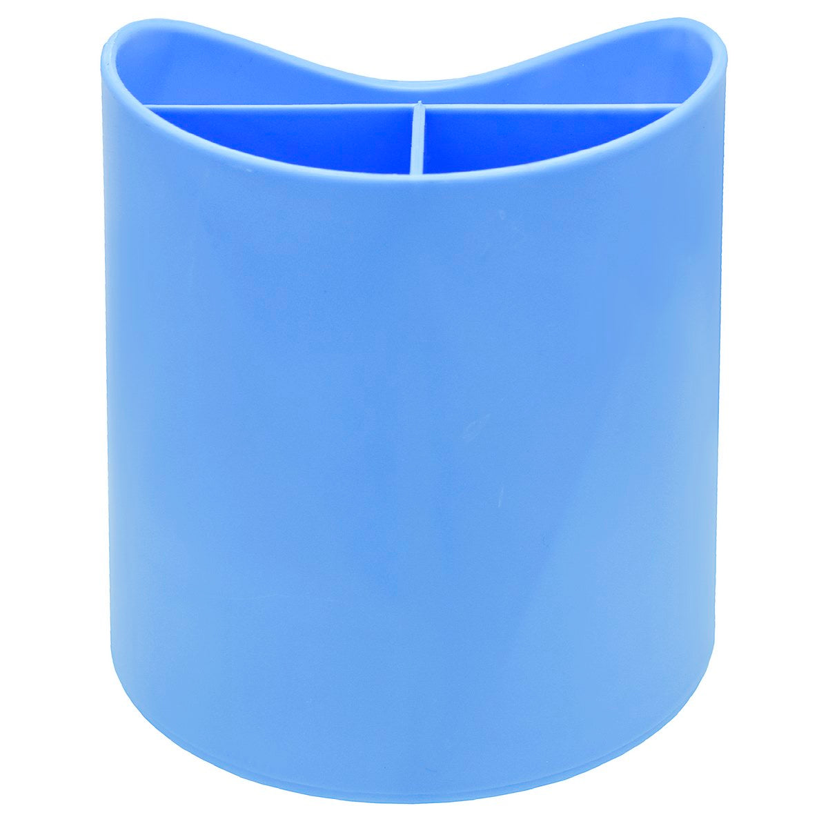 Blue Multi-Compartment Rotating Desk Organizer with Transparent Drawers