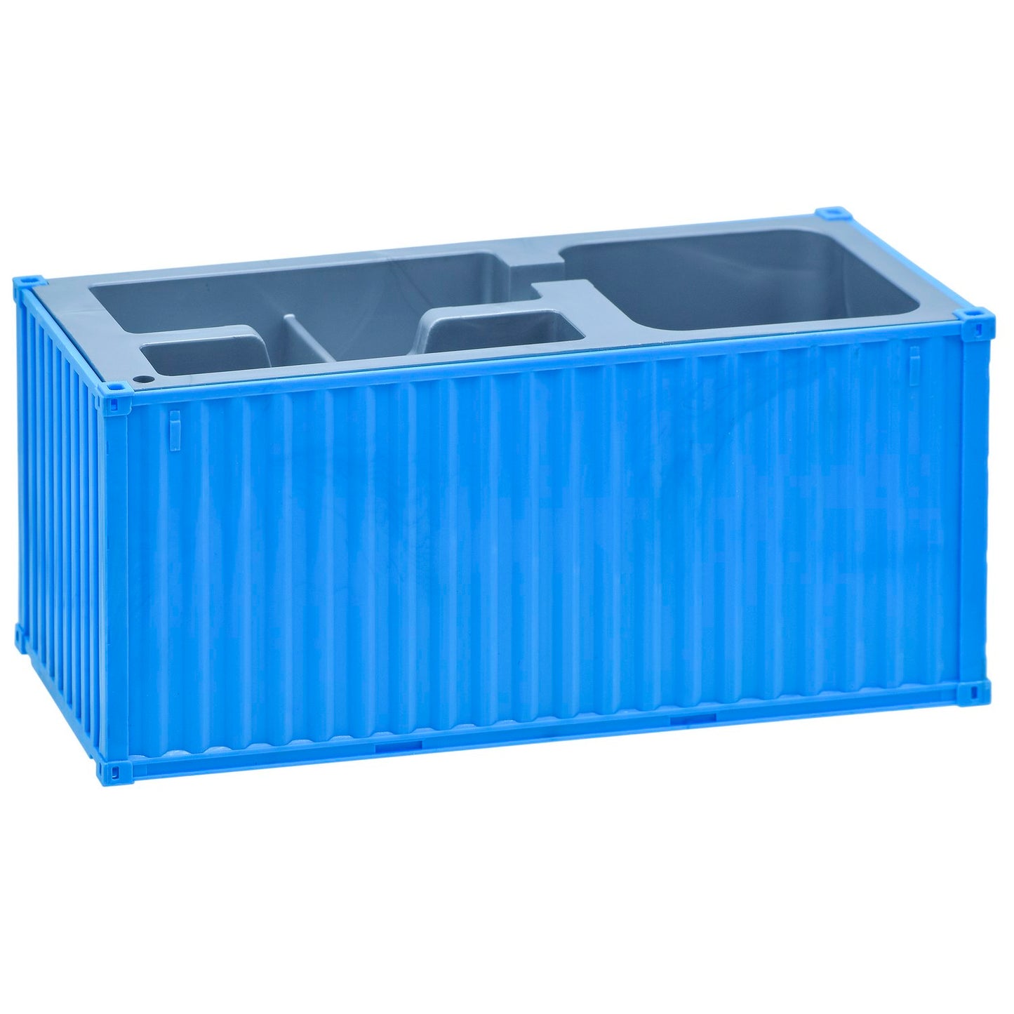 Blue Shipping Container Style Desk Organizer