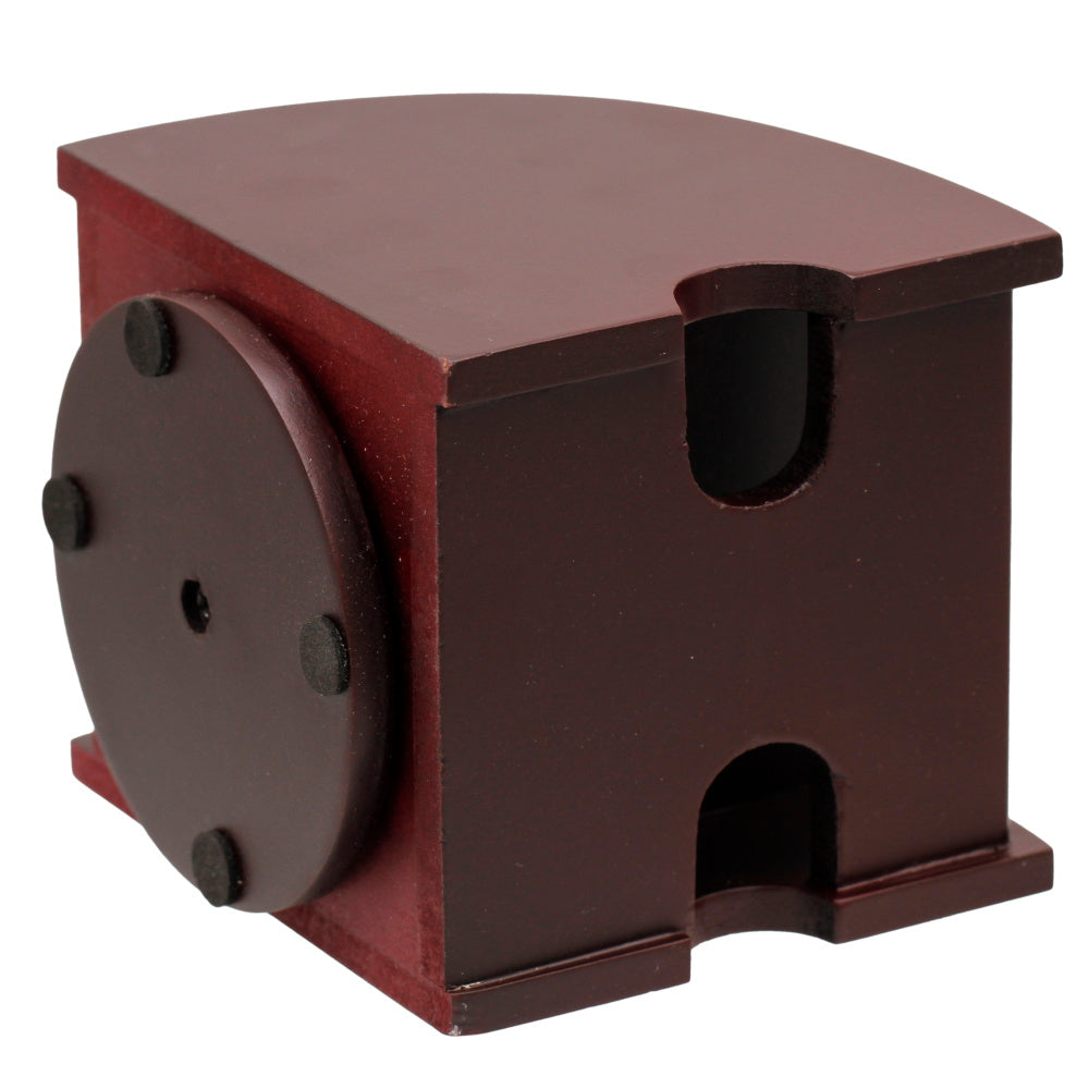 Regal Mahogany Wooden Desk Organizer with Clock