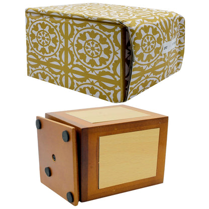 Rotating Wooden Desk Organizer with Clock & Drawer