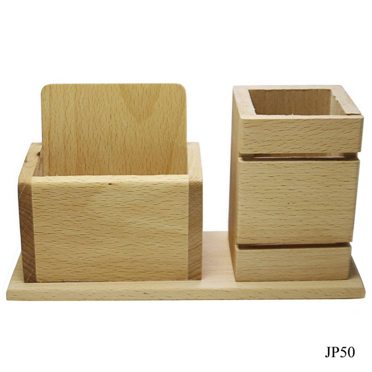 Dual Wooden Organizer – Natural Beechwood Finish