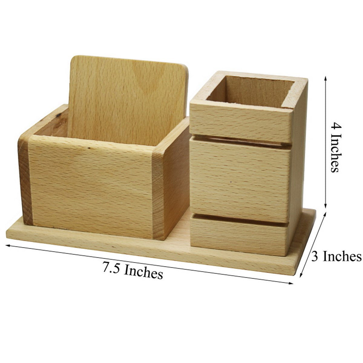 Dual Wooden Organizer – Natural Beechwood Finish