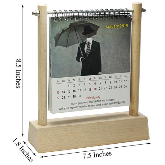 Wooden Desktop Calendar Stand