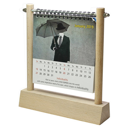Wooden Desktop Calendar Stand