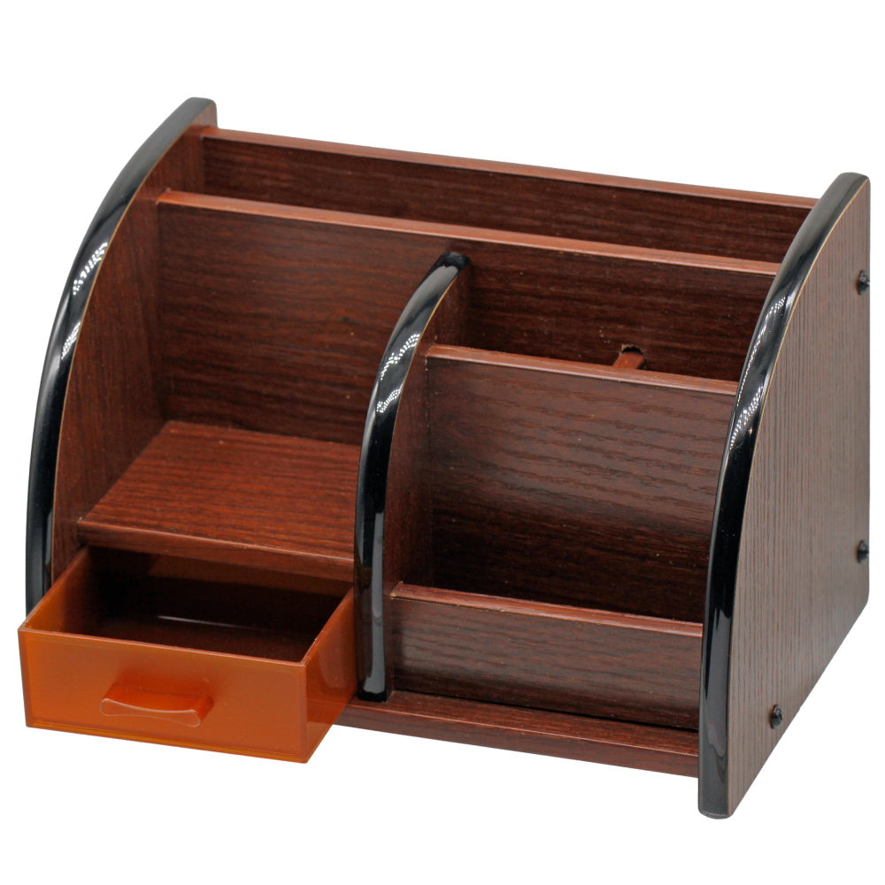 Premium Wooden Desktop Organizer with Drawer