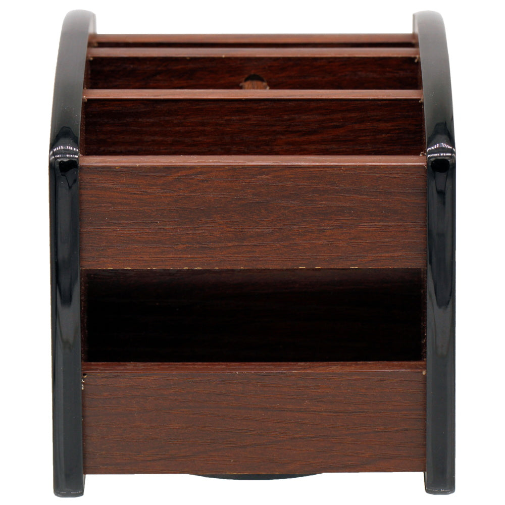 Compact Wooden Desk Organizer with Dual Compartments