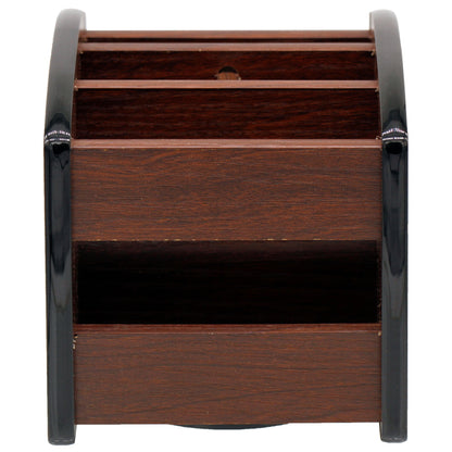 Compact Wooden Desk Organizer with Dual Compartments