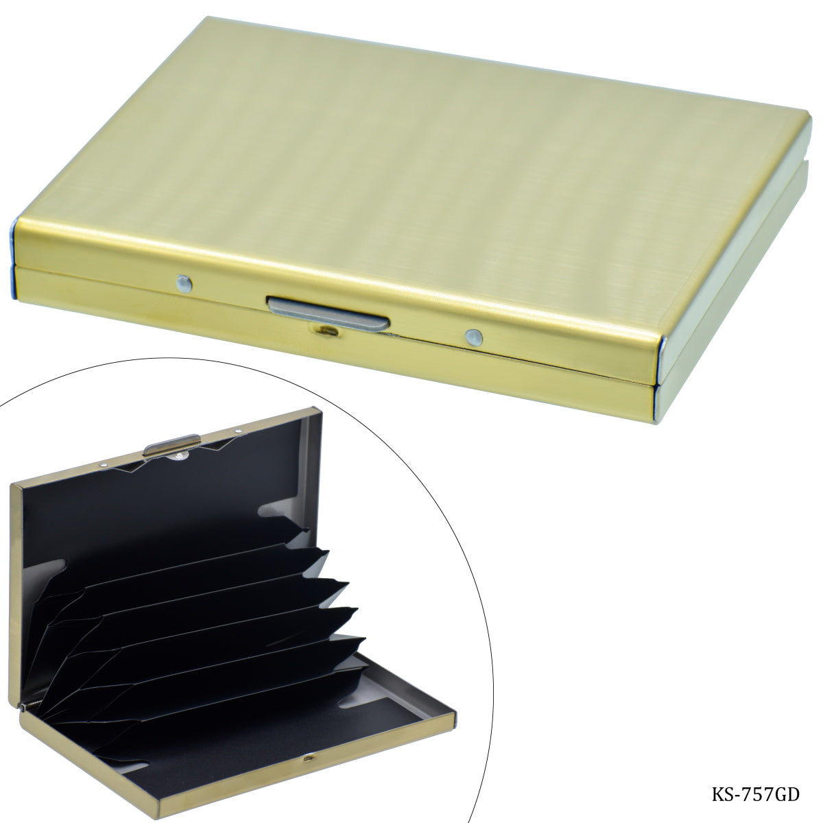 Premium Gold Metal Accordion Card Holder