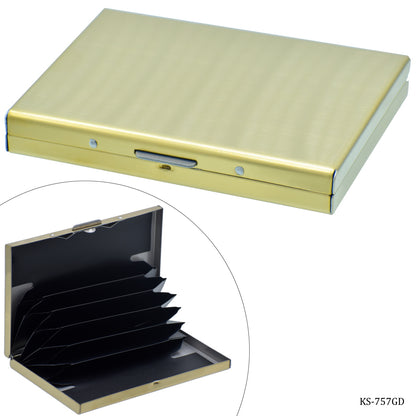 Premium Gold Metal Accordion Card Holder