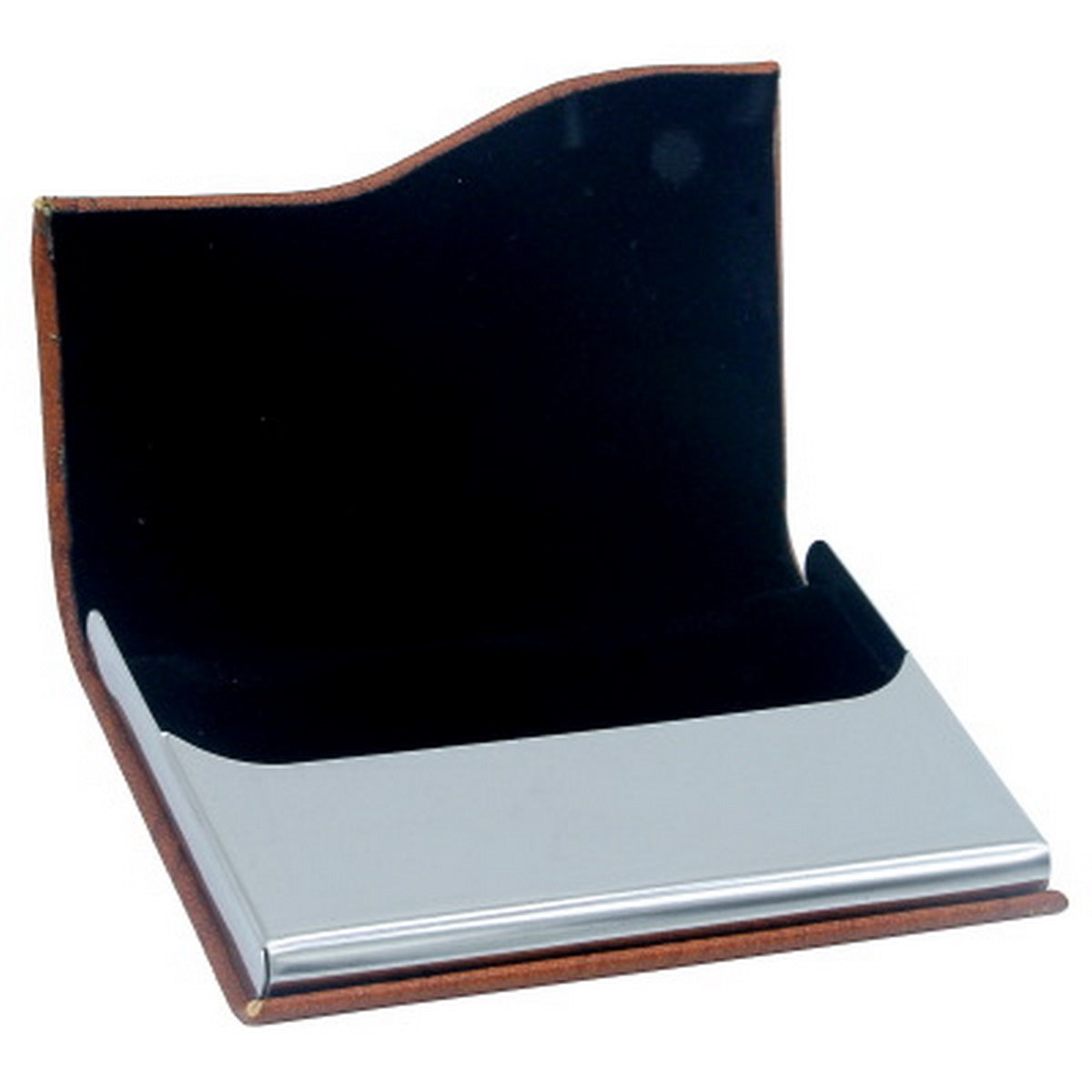 Elegant Brown PU Leather Business Card Holder