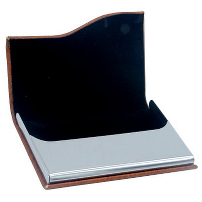 Elegant Brown PU Leather Business Card Holder
