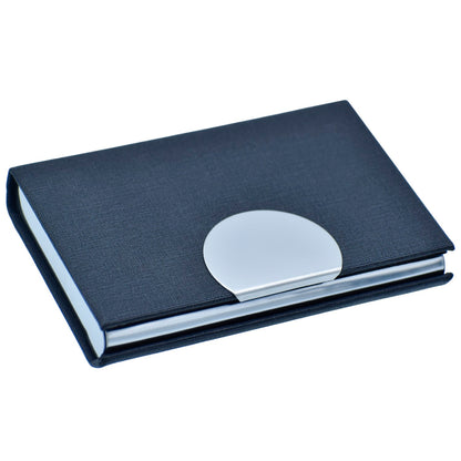 Black Textured Card Holder with Chrome Round Clasp