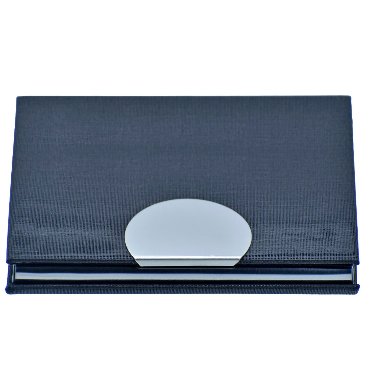 Black Textured Card Holder with Chrome Round Clasp
