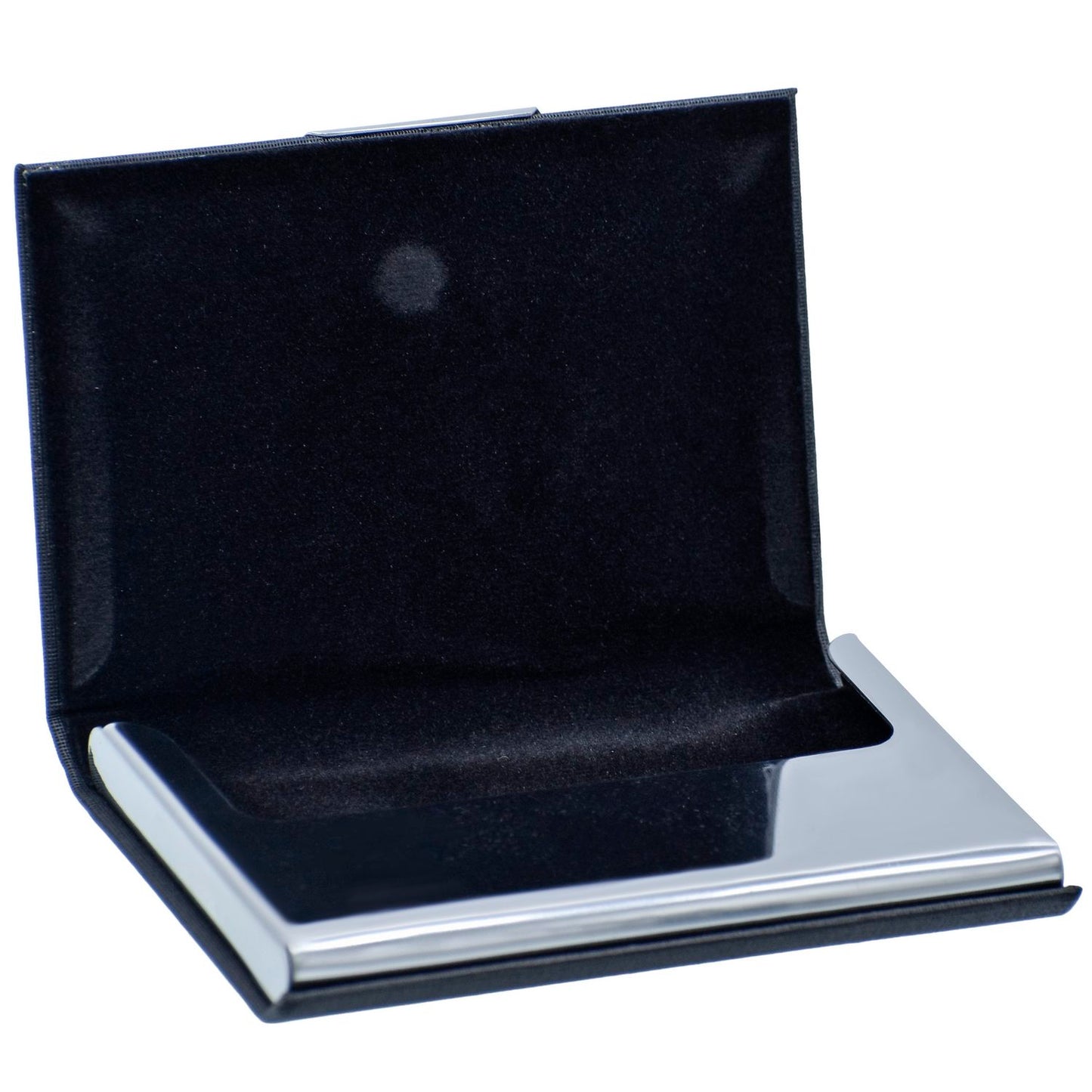 Black Textured Card Holder with Chrome Round Clasp