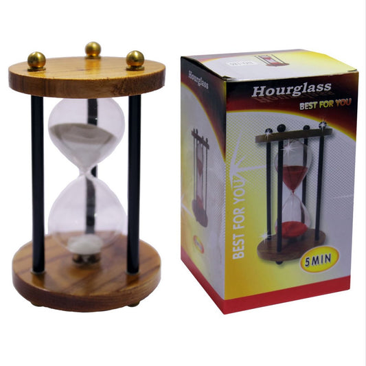 Wooden Frame Hourglass Timer – 5 Minute Countdown