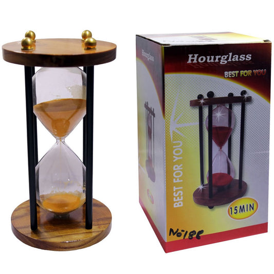 Wooden Frame Hourglass Timer – 15 Minute Countdown