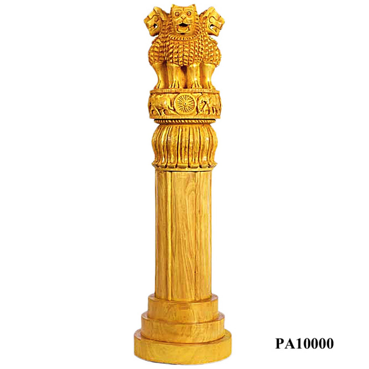 Majestic Wooden Ashoka Pillar – Extra Large Handcrafted Emblem