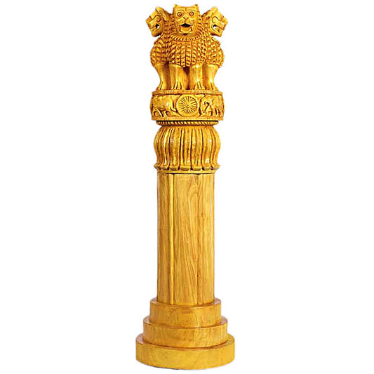 Regal Wooden Ashoka Pillar – Supreme Edition Handcrafted Emblem