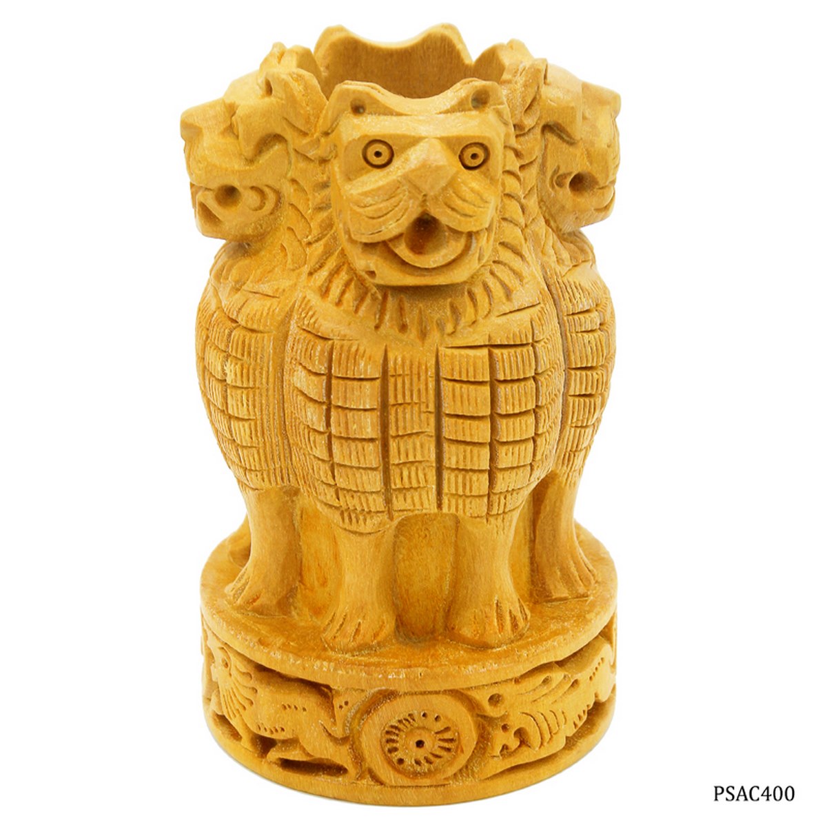 Polished Ashoka Pillar Pen Stand