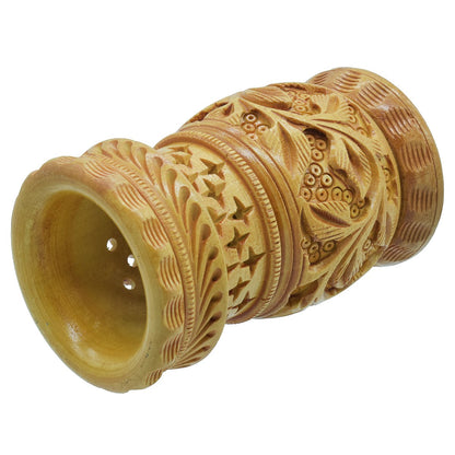 Wood Heart Handcrafted Floral Pen Holder